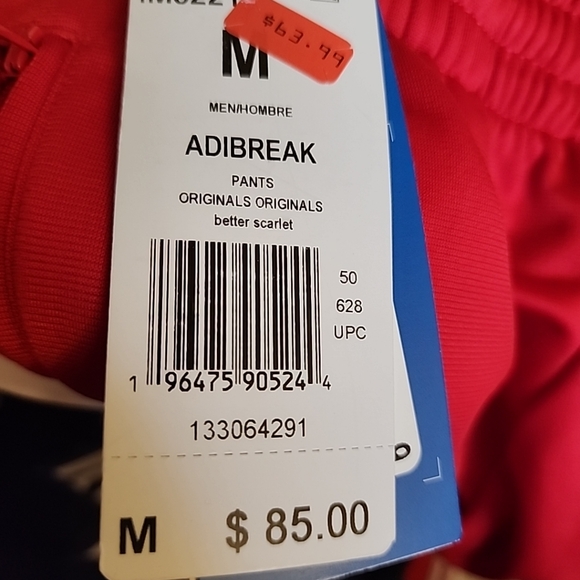 New Adidas Men's Size Medium Originials Adibreak Red Track Pants IM8221 - Picture 5 of 5